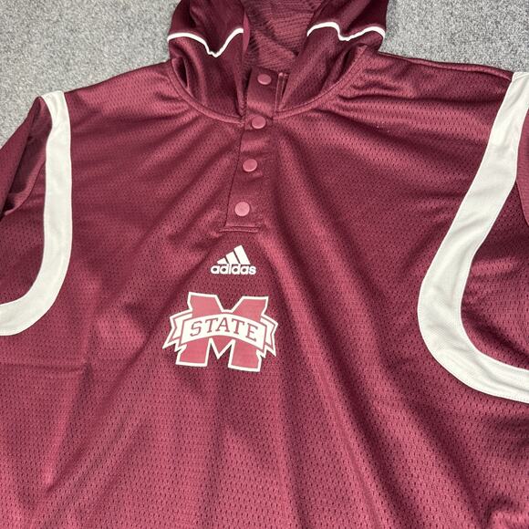 Adidas Mississippi State Bulldogs Hoodie Mesh Mens Size S Football Basketball - Picture 2 of 9
